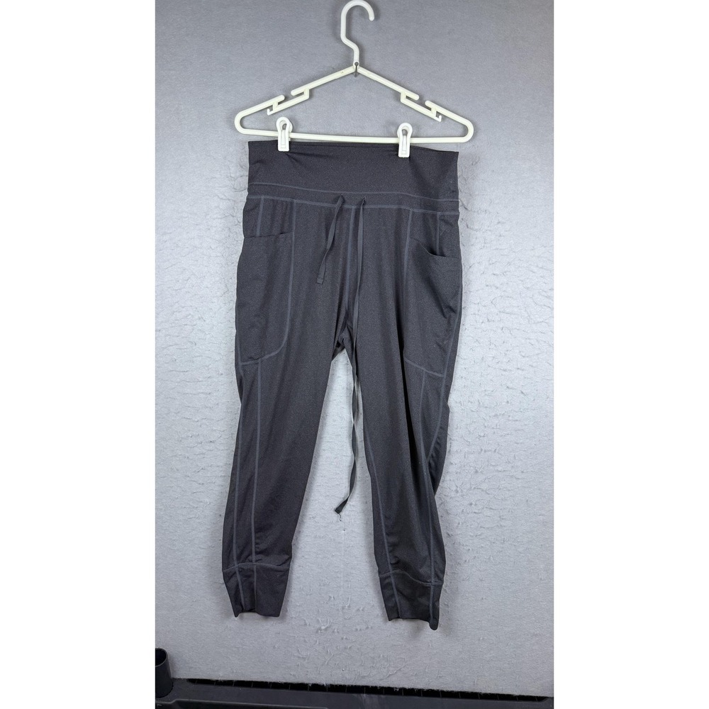 Athletic‎ Jogger Pants Womens Medium Gray Drawstring Pockets Workout Gym